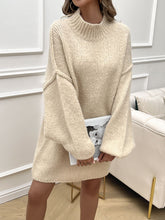 Devine Mock Neck Long Sleeve Mini Sweater Dress OutfitFlow